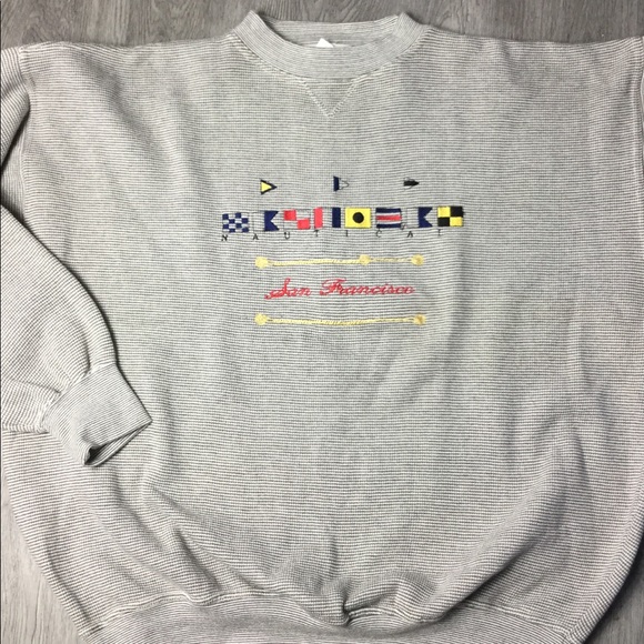 Other - Vtg 90s San Francisco Nautical Flag Sweater XXL